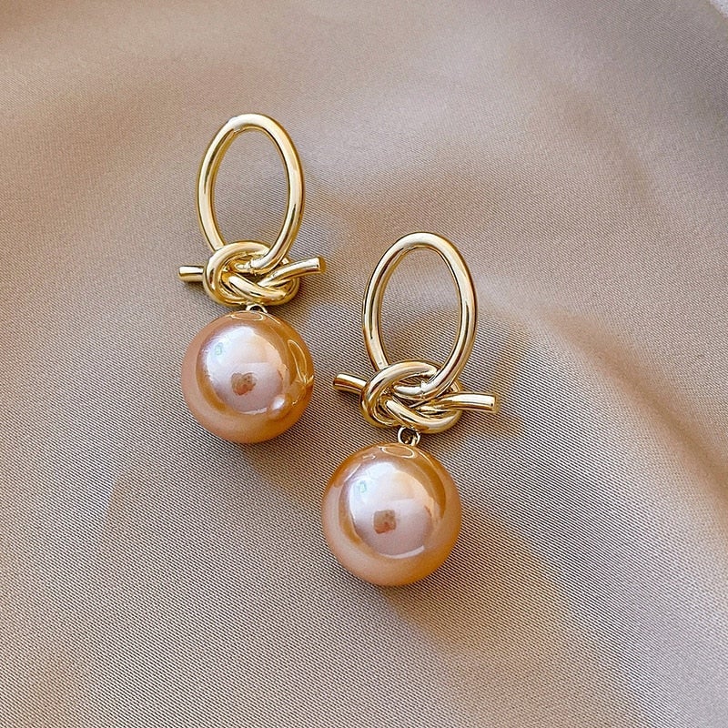 Gold Pearl Earrings