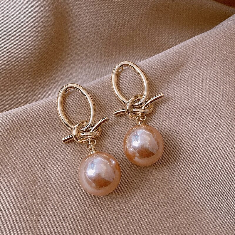 Gold Pearl Earrings