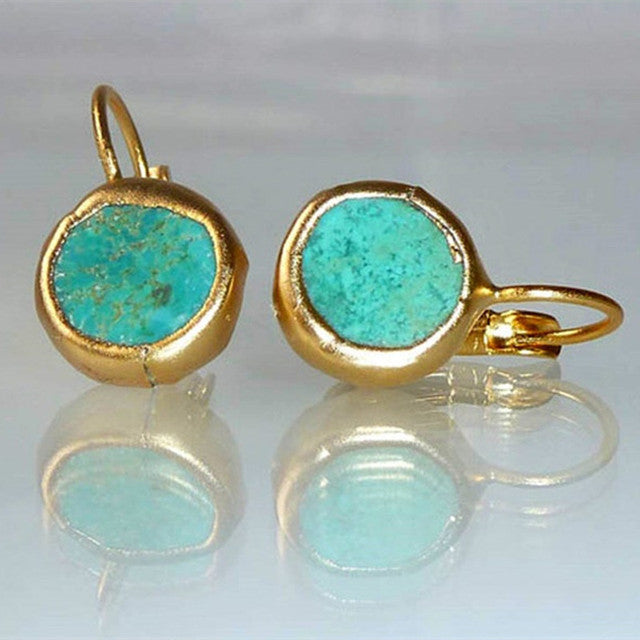 Vintage Turquoise and Gold Earrings