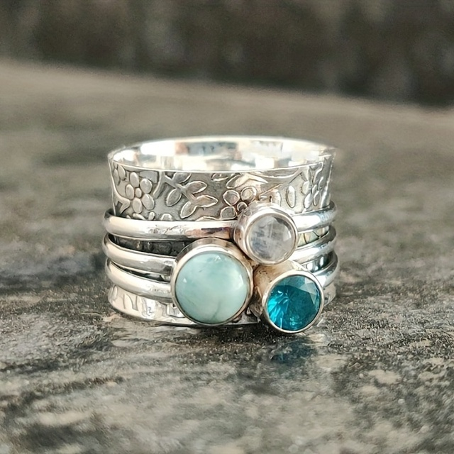 Vintage Ring in Natural Blue Stone